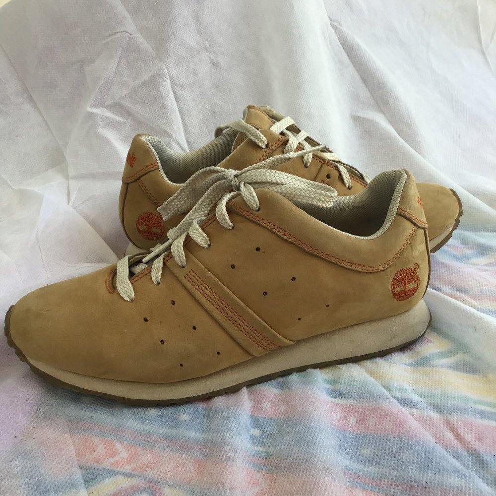 Tan Timberlan's Tennis Shoes